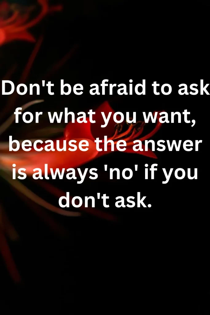 Don't be afraid to ask for what you want, because the answer is always 'no' if you don't ask. 

